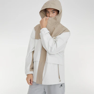 New Balance Jaket Knit Kasual Khaki dengan Logo Warna - Gaya Musim Gugur/Dingin AMJ33359-BNN 3