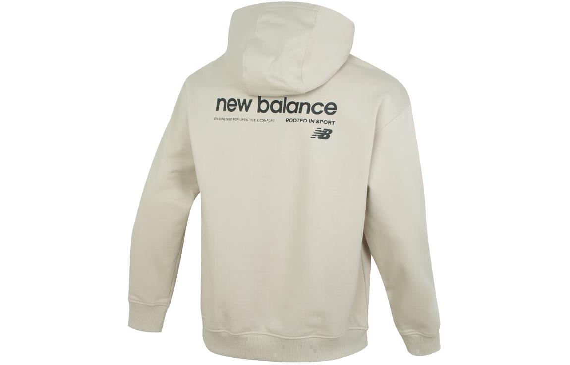 New Balance Casual Letter Print Pullover Hoodie Khaki Color AMT41325-TWF
