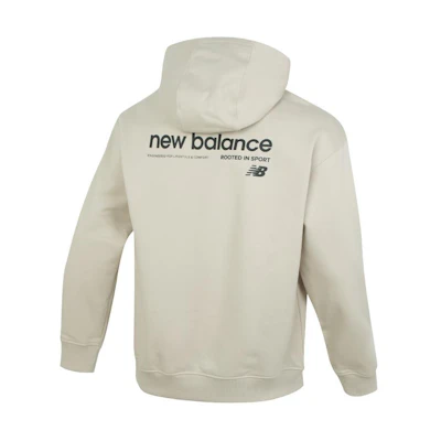 New Balance Casual Letter Print Pullover Hoodie Khaki Color AMT41325-TWF