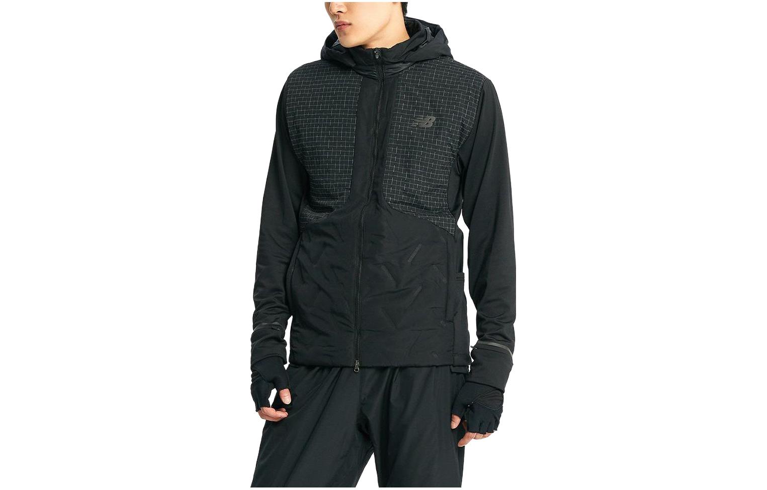 New Balance Casual Loose Fit Black Hooded Zip Jacket NBMDD4S041-19