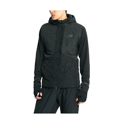 New Balance Casual Loose Fit Black Hooded Zip Jacket NBMDD4S041-19