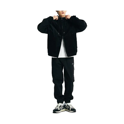 New Balance Casual Loose Fit Black Zip-Up Hoodie Jacket for Men NBNQD41933-19