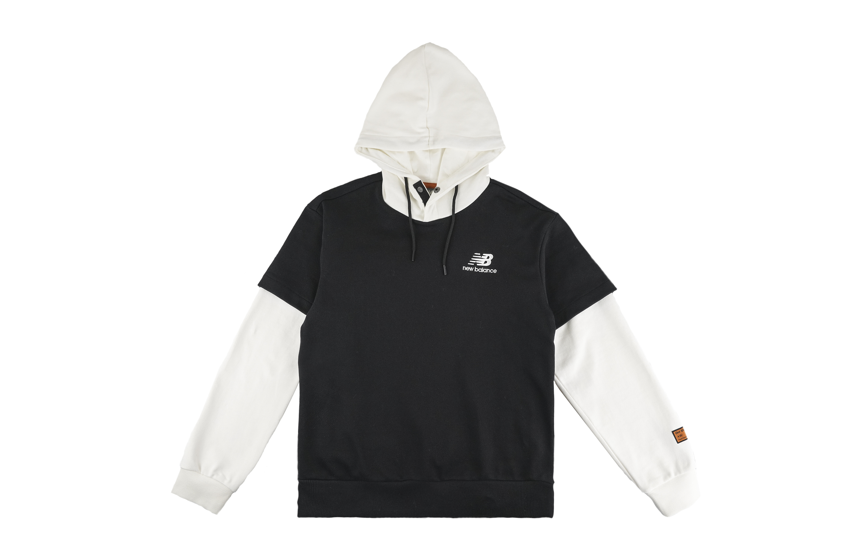 New Balance Casual Pullover Sweatshirt Layered Design Unisex Black NCA34023-BK