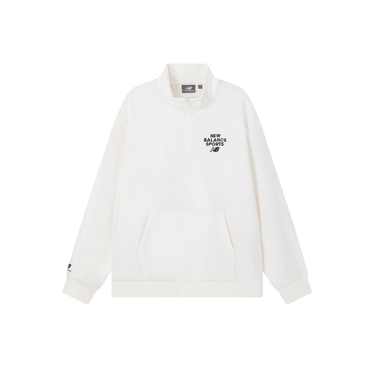 New Balance Casual Pullover White Sweatshirt Unisex with Logo Lettering NC5CD12013-IV