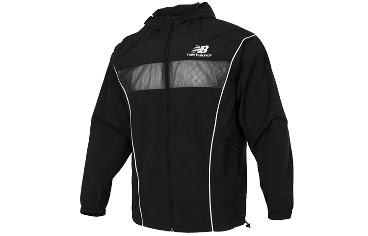 New Balance Casual Sports Patchwork Hoodie Jacket Black AMJ11500-BK
