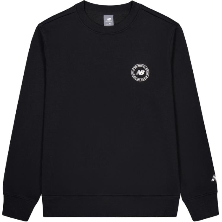 New Balance Classic Black Crewneck Pullover Sweatshirt AMT43366-BK