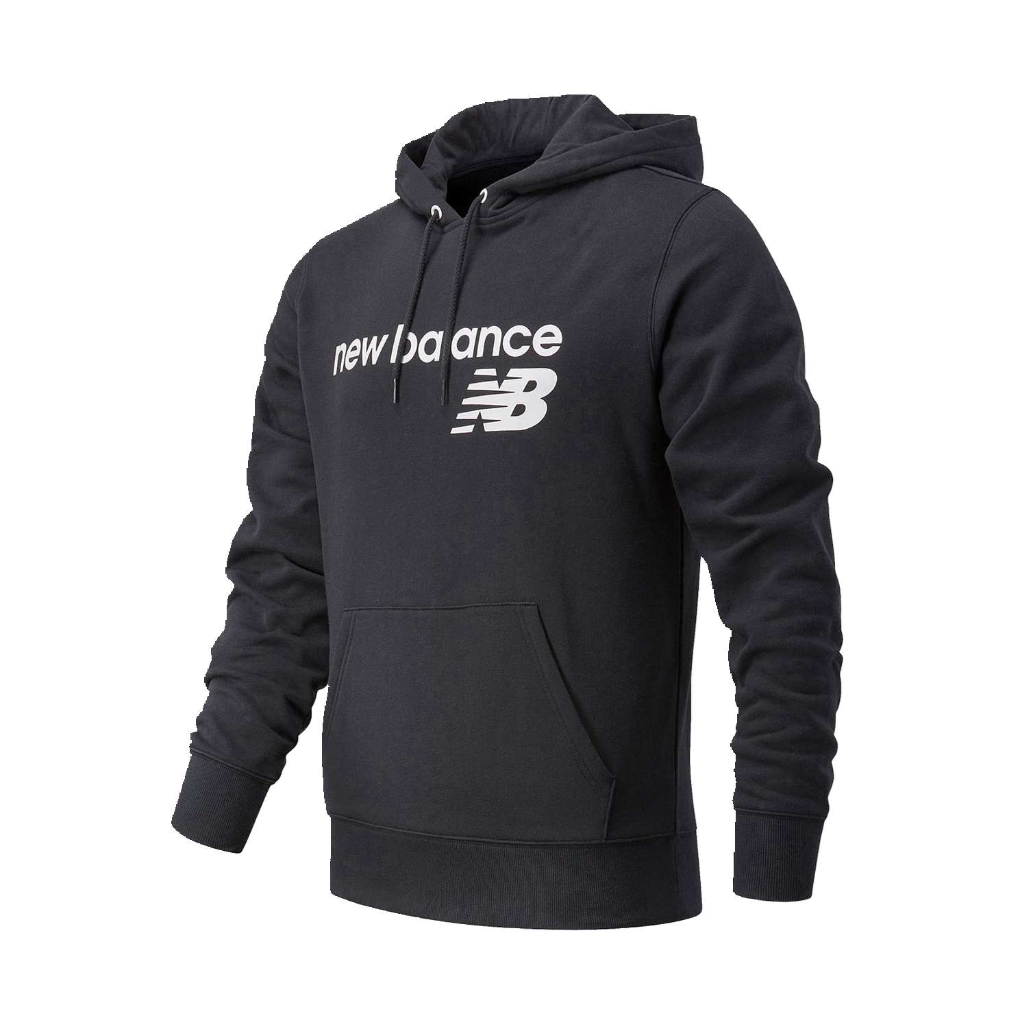 New Balance Classic Core BK Logo Printed Hoodie Black Pullover Sweatshirt MT03910-BK