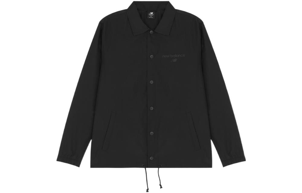 Order New Balance 經典常青教練外套 黑色 男女休閒秋季服飾 AMJ21551-BK