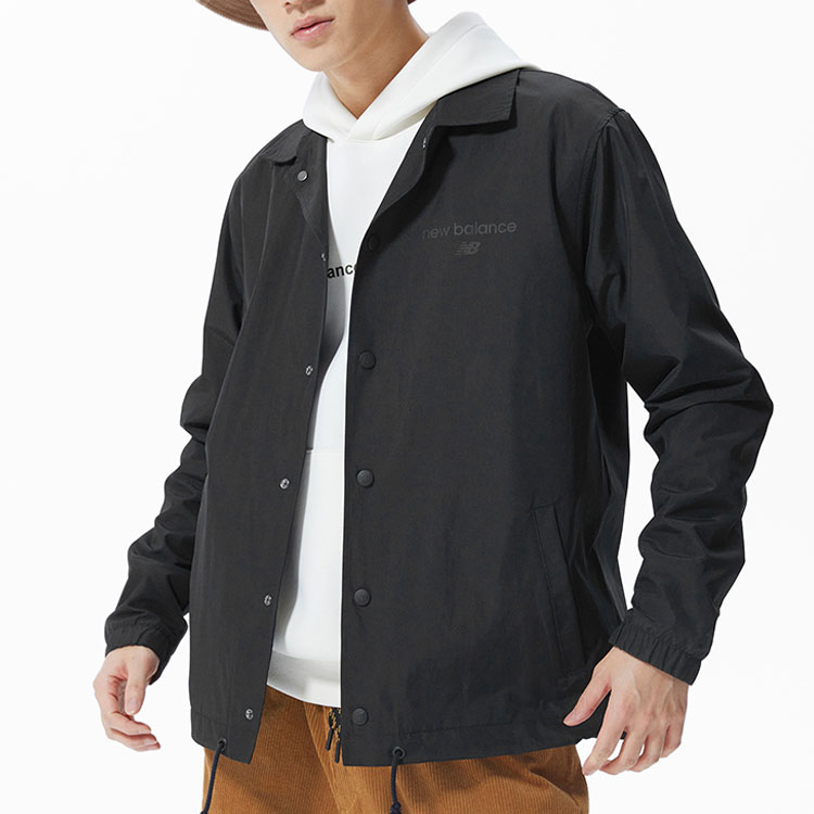 Purchase New Balance 經典常青教練外套 黑色 男女休閒秋季服飾 AMJ21551-BK