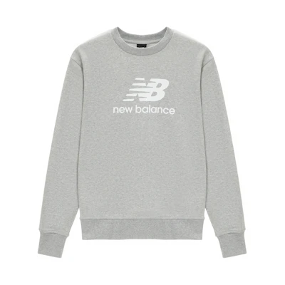 New Balance Classic Logo Crewneck Sweater Unisex - Light Grey Retro Style AMT31538-AG