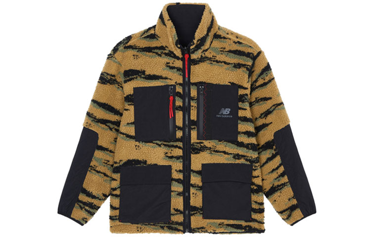 New Balance CNY Reversible Fleece Warm Logo Athletic Vintage Jacket Black Men AMJ21350-BK