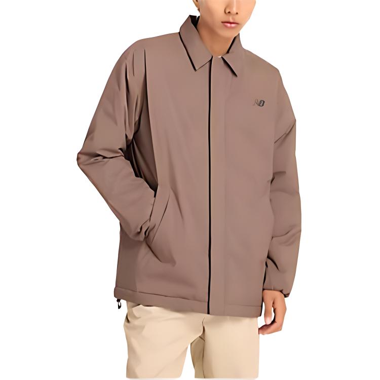 New Balance Coaches Jacket Dark Mushroom Full-Zip Long Sleeve Jacket MJ43504-DUO