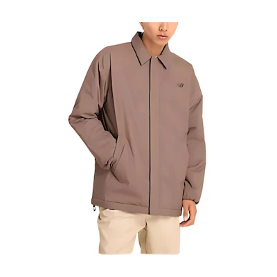 New Balance Coaches Jacket Dark Mushroom Full-Zip Long Sleeve Jacket MJ43504-DUO