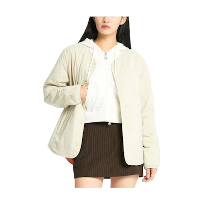 New Balance Collarless Beige Button-Up Long Sleeve Jacket Unisex NBNQD41903-35