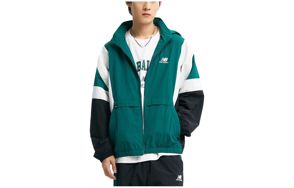 New Balance Colorblock Detachable Hood Loose Jacket Unisex - Green NBNAD32803-62
