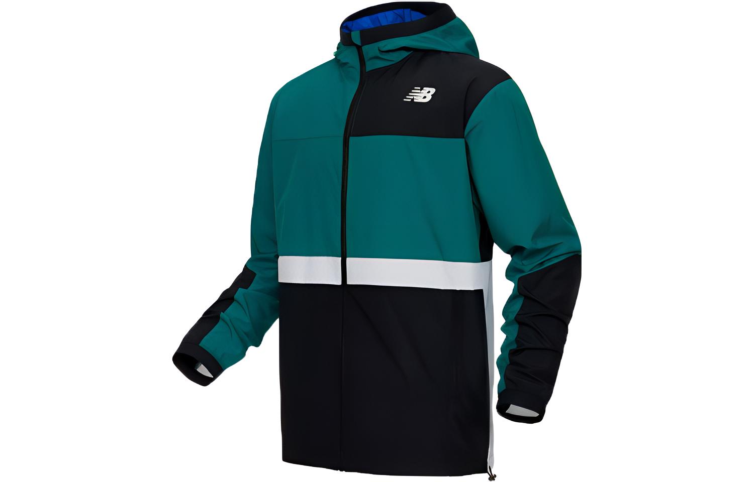New Balance Colorblock Hooded Jacket Green AMJ03044-TMT