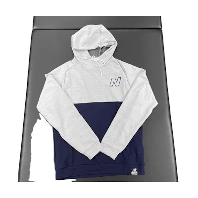 New Balance Colorblock Hoodie Navy Grey Unisex MT93933