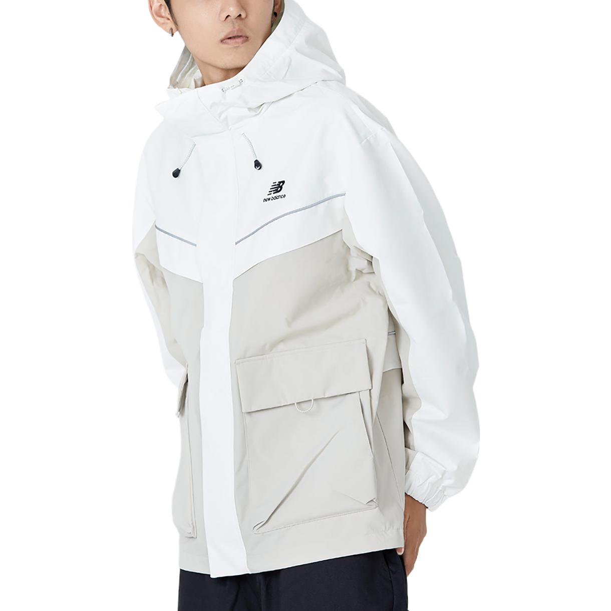 Cheap 新百伦男女同款拼色连帽防风夹克卡其色 5AC39333-LBE