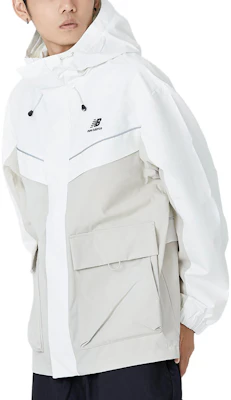 新百伦男女同款拼色连帽防风夹克卡其色 5AC39333-LBE Cheap 新百伦男女同款拼色连帽防风夹克卡其色 5AC39333-LBE