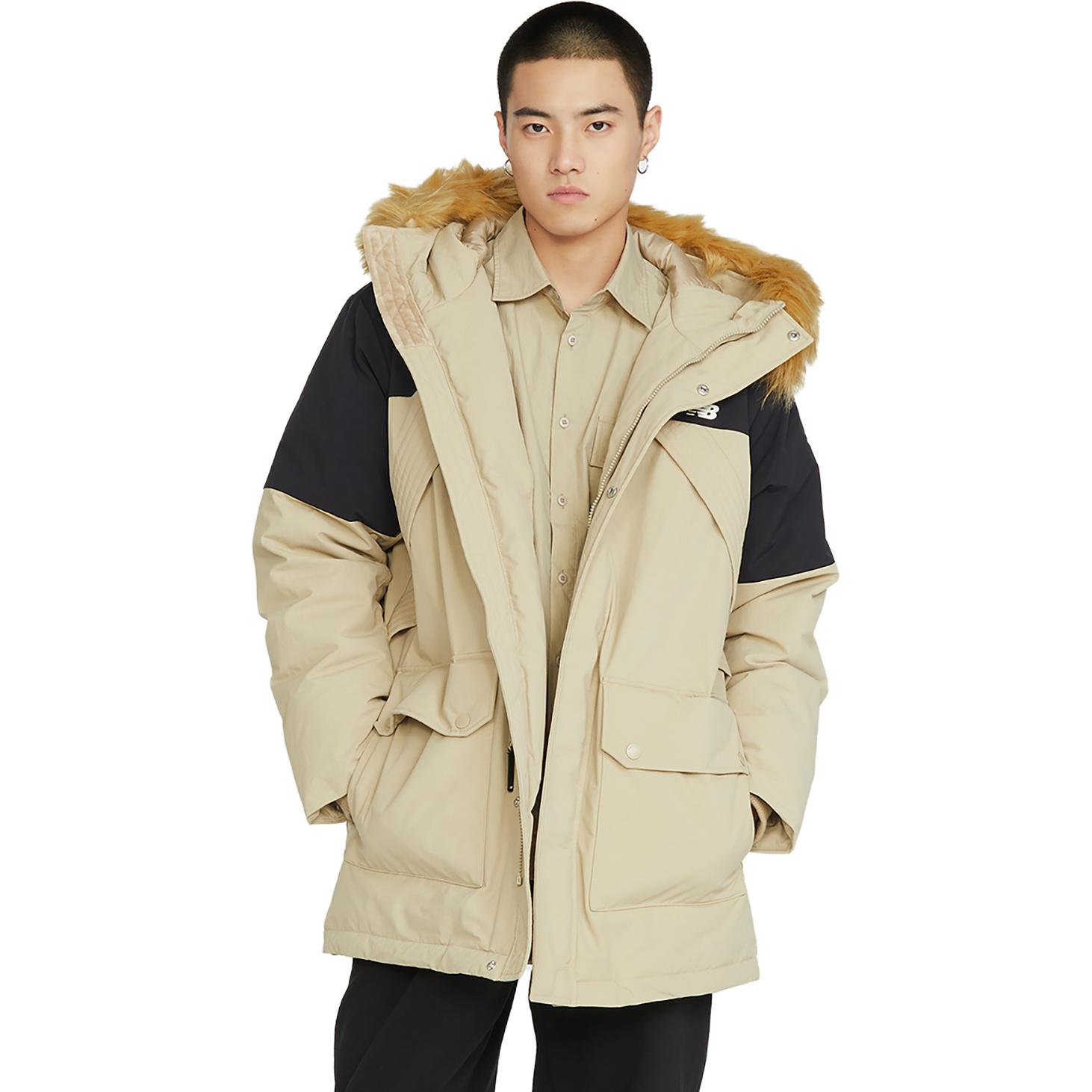 Purchase ニューバランス カラーブロック インシュレーテッド パーカージャケット ベージュ 男女兼用 AMJ34323-SOT