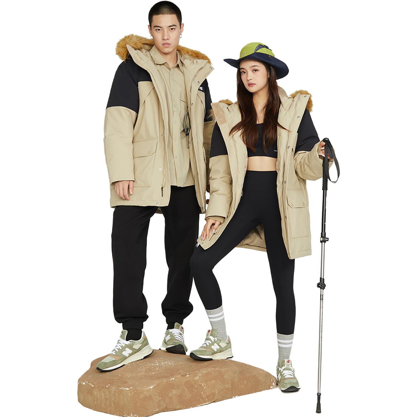 Sizing ニューバランス カラーブロック インシュレーテッド パーカージャケット ベージュ 男女兼用 AMJ34323-SOT