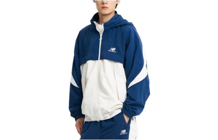 New Balance Colorblock Letter Print Hoodie Jacket Unisex - Dark Blue NBNAD32843-52