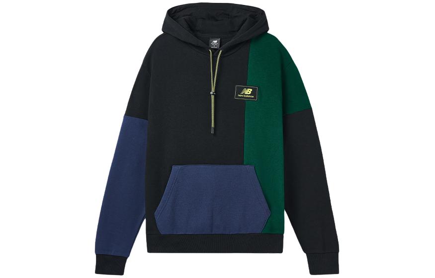 New Balance Colorblock Logo Hoodie Black Long-Sleeve Casual Sportswear MT13504-NWG