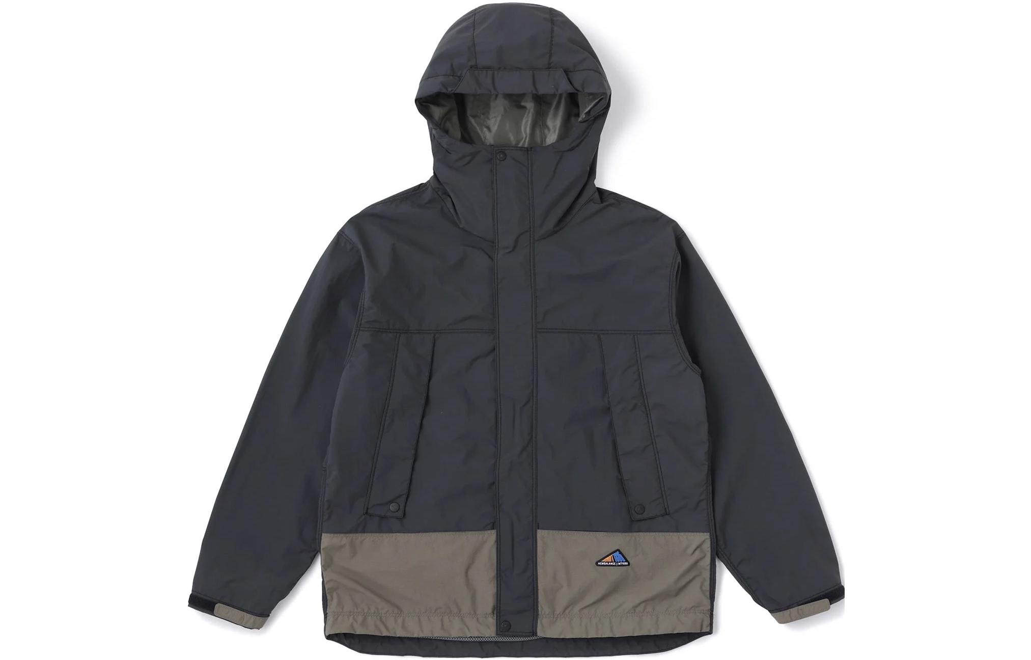 New Balance Colorblock Logo Patch Hoodie Jacket Black/Grey JMJL2051-PHM