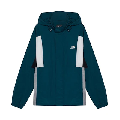 New Balance Colorblock Logo Print Hoodie Jacket Green Unisex NAA33013-GRN