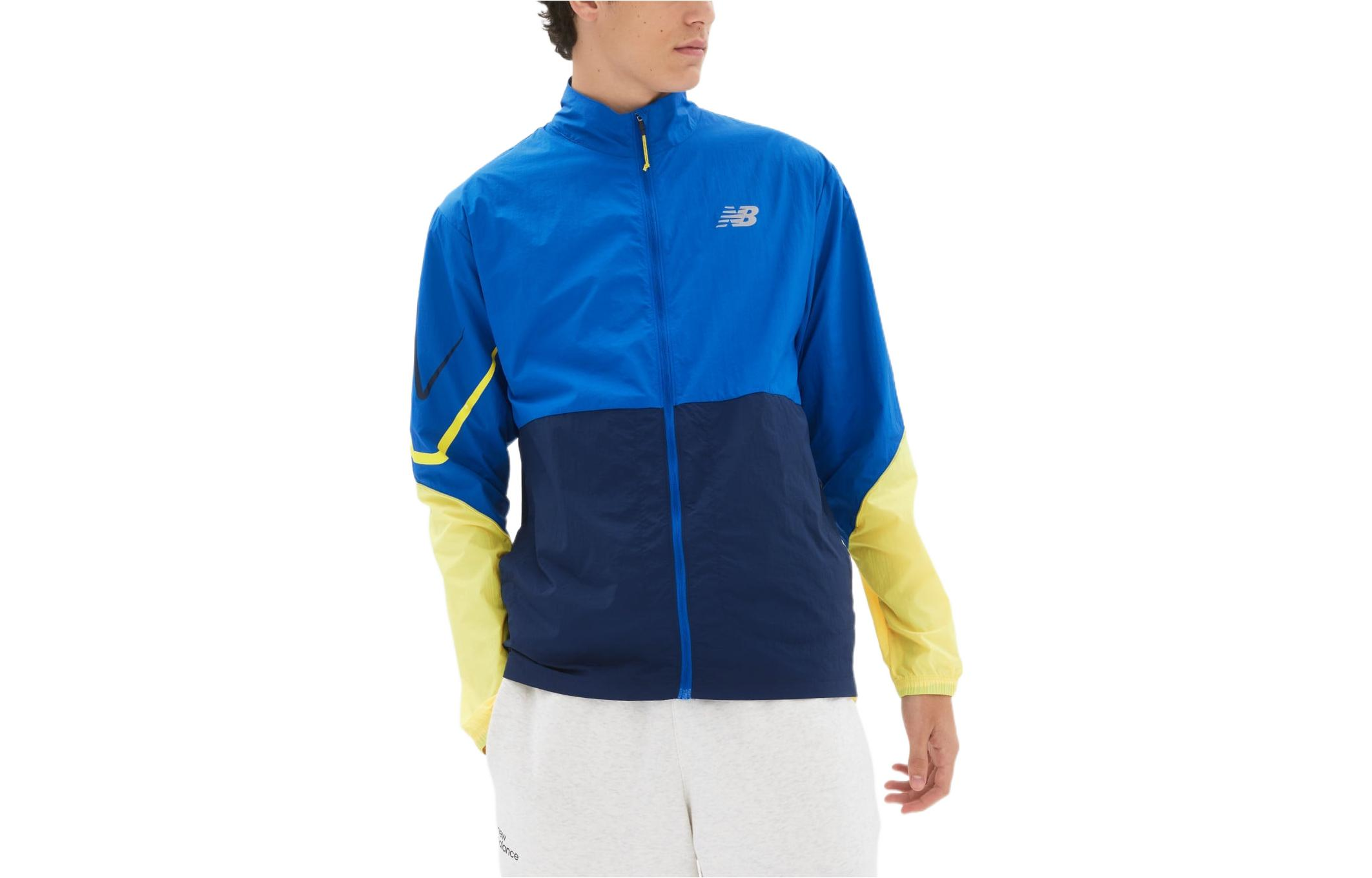 New Balance Colorblock Logo Print Jacket Blue () MJ21265-CO