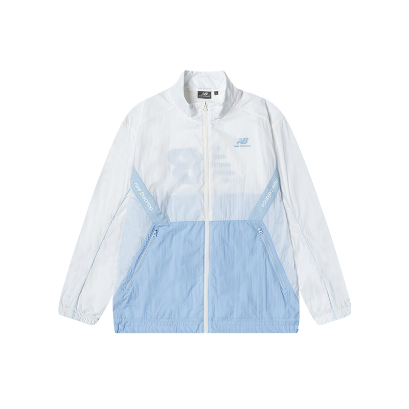 New Balance Colorblock Logo Zip-Up Jacket Unisex - Light Blue 5AC2U503-LBL