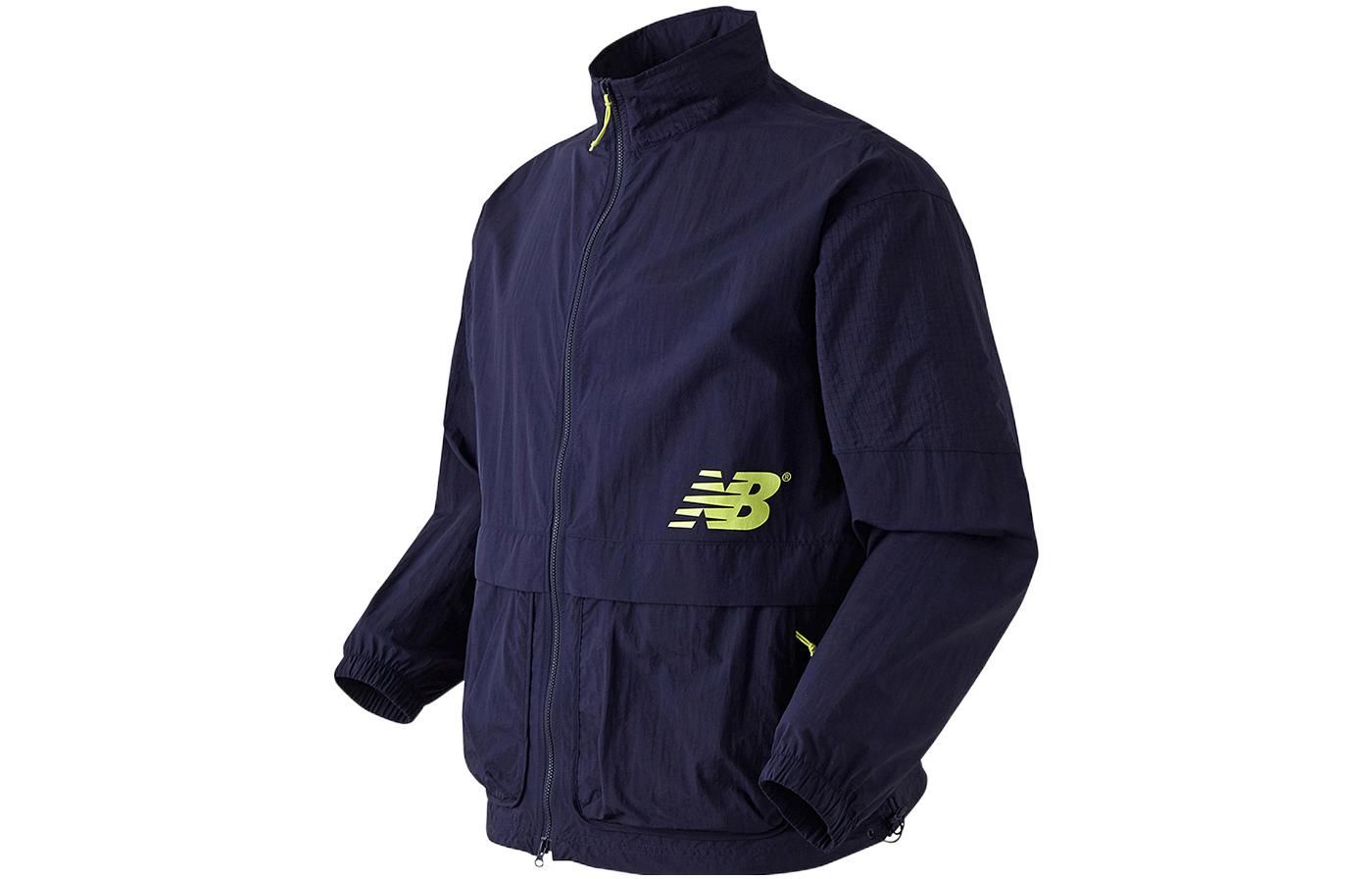 New Balance Colorblock Logo Zip-Up Stand Collar Jacket NBNAC22003-59