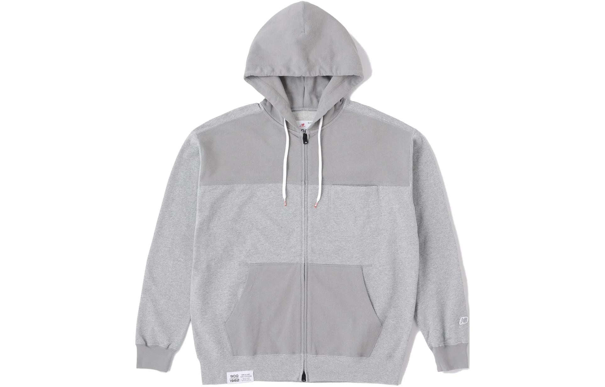 New Balance Colorblock Loose-Fit Hoodie Jacket - Gray AMJ35144-AG