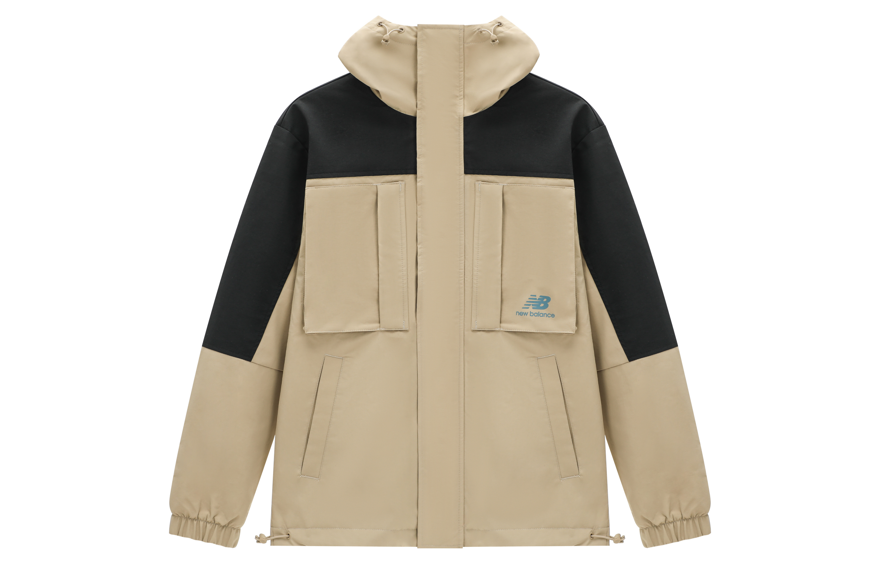 New Balance Colorblock Outdoor Utility Hooded Jacket - Khaki AMJ31304-BNN
