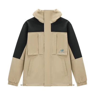 New Balance Colorblock Outdoor Utility Hooded Jacket - Khaki AMJ31304-BNN
