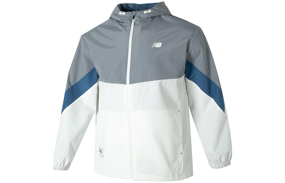 New Balance Colorblock Outdoor Woven Hooded Jacket Unisex - Grey NAE12121-IV