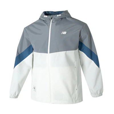 New Balance Colorblock Outdoor Woven Hooded Jacket Unisex - Grey NAE12121-IV