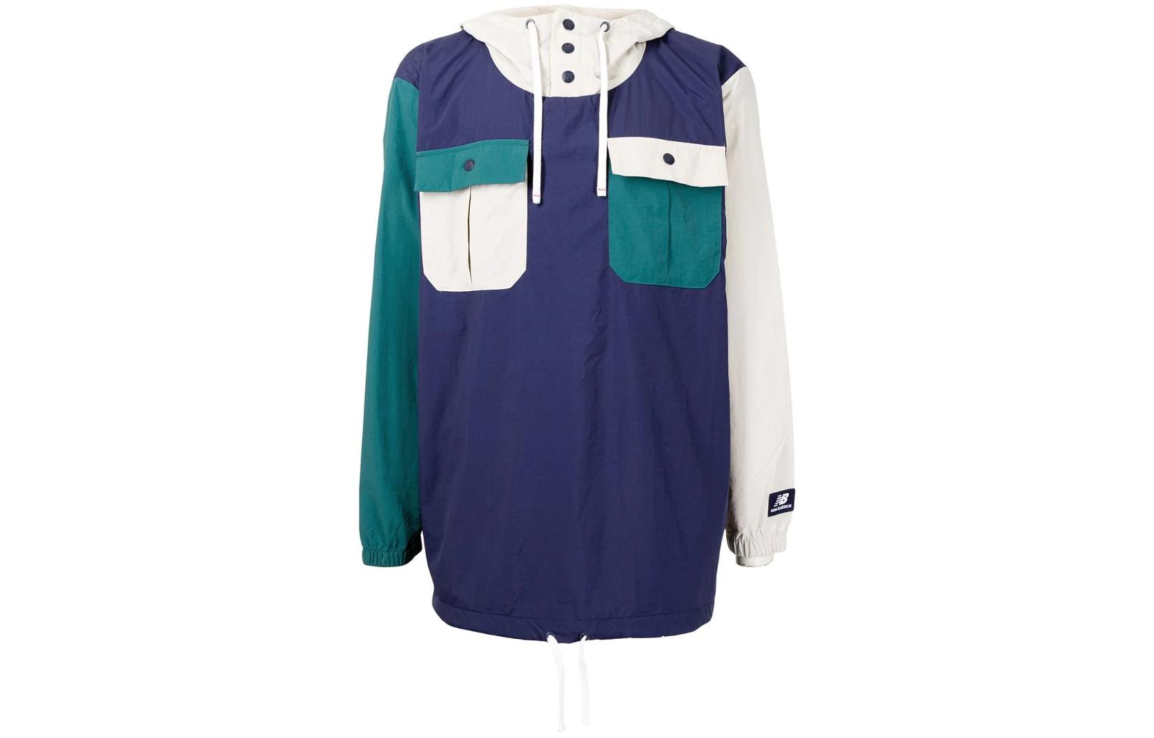 New Balance Colorblock Pocket Hooded Windbreaker Blue () MJ13551N-TD