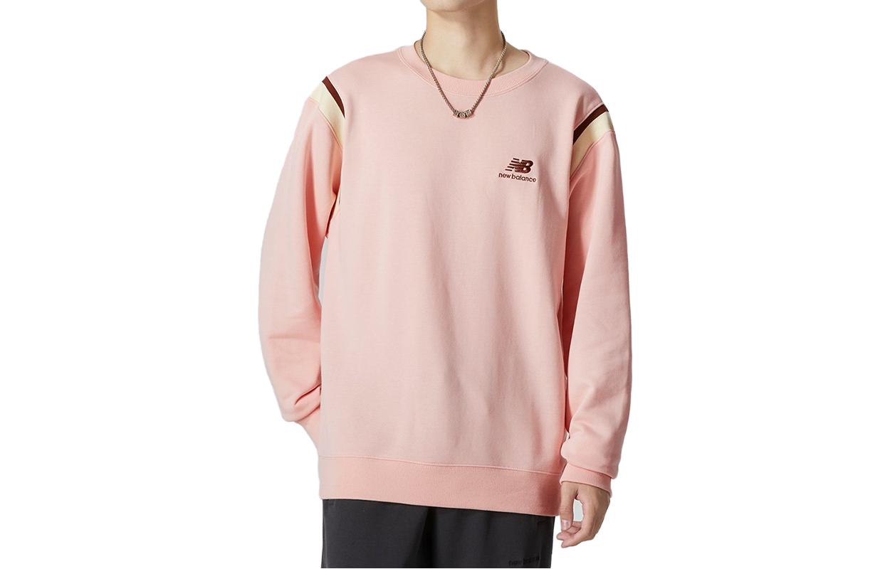 New Balance Colorblock Pullover Sweatshirt Pink Casual Sportswear AMT23559-PIE
