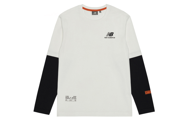 New Balance Colorblock Pullover Tee Unisex Couple Style in White. NDA34013-IV
