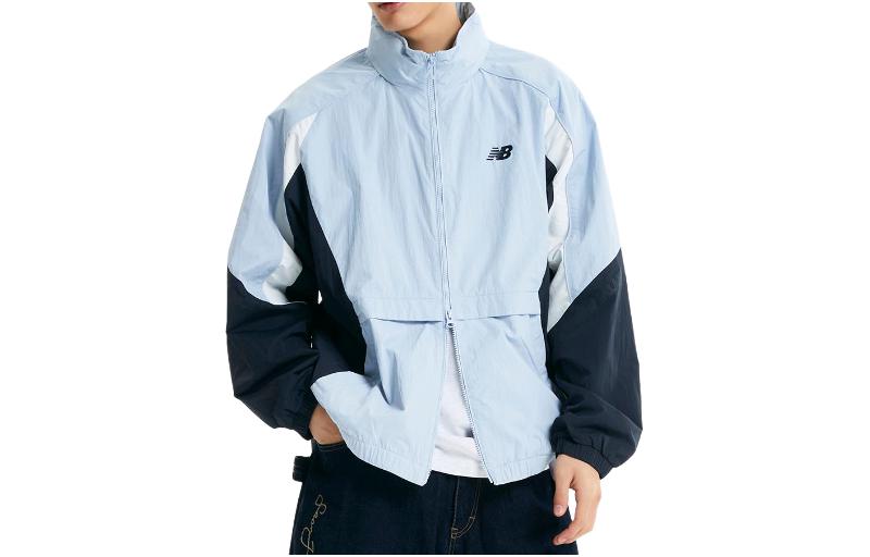New Balance Colorblock Stand-Up Collar Zip Jacket Blue - NBNAE12313-51