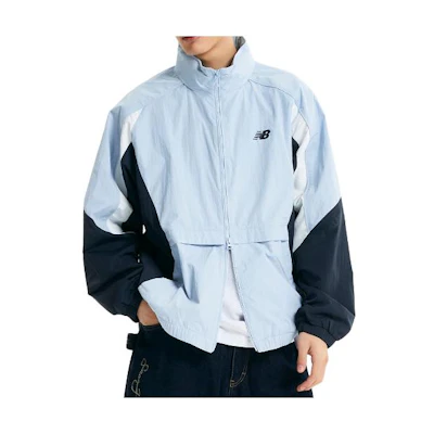 New Balance Colorblock Stand-Up Collar Zip Jacket Blue - NBNAE12313-51