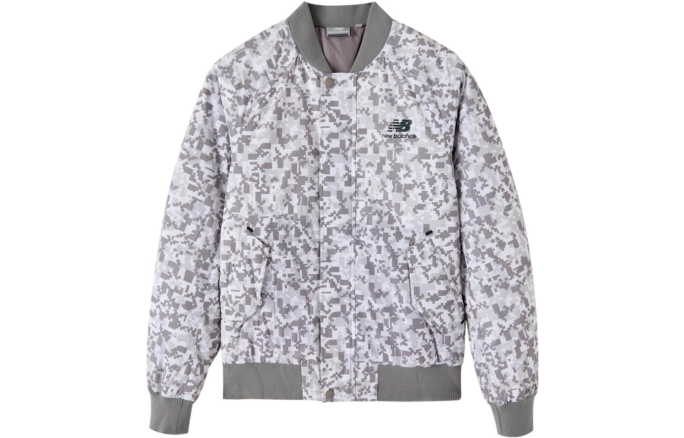 New Balance Colorblock Stand Collar Jacket Unisex Camo Grey NP546023-MIX