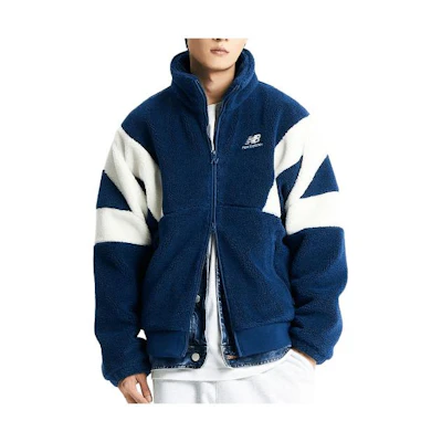 New Balance Colorblock Stand Collar Zip Jacket Unisex - Dark Blue NBMDD42923-52