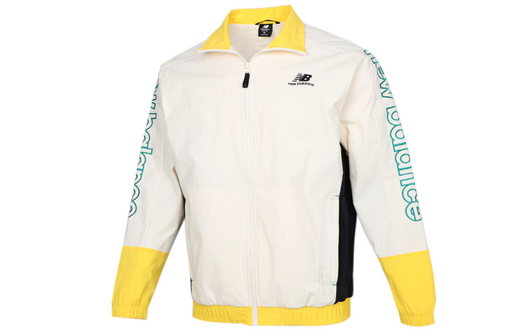 New Balance Colorblock Windbreaker Jacket with Logo Print AMJ11333-IV