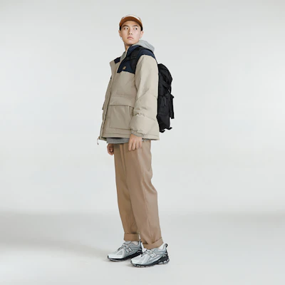 뉴발란스 컬러블록 방풍 다운 자켓 카키/블루 유니섹스. AMJ34304-SOT Sizing 뉴발란스 컬러블록 방풍 다운 자켓 카키/블루 유니섹스. AMJ34304-SOT