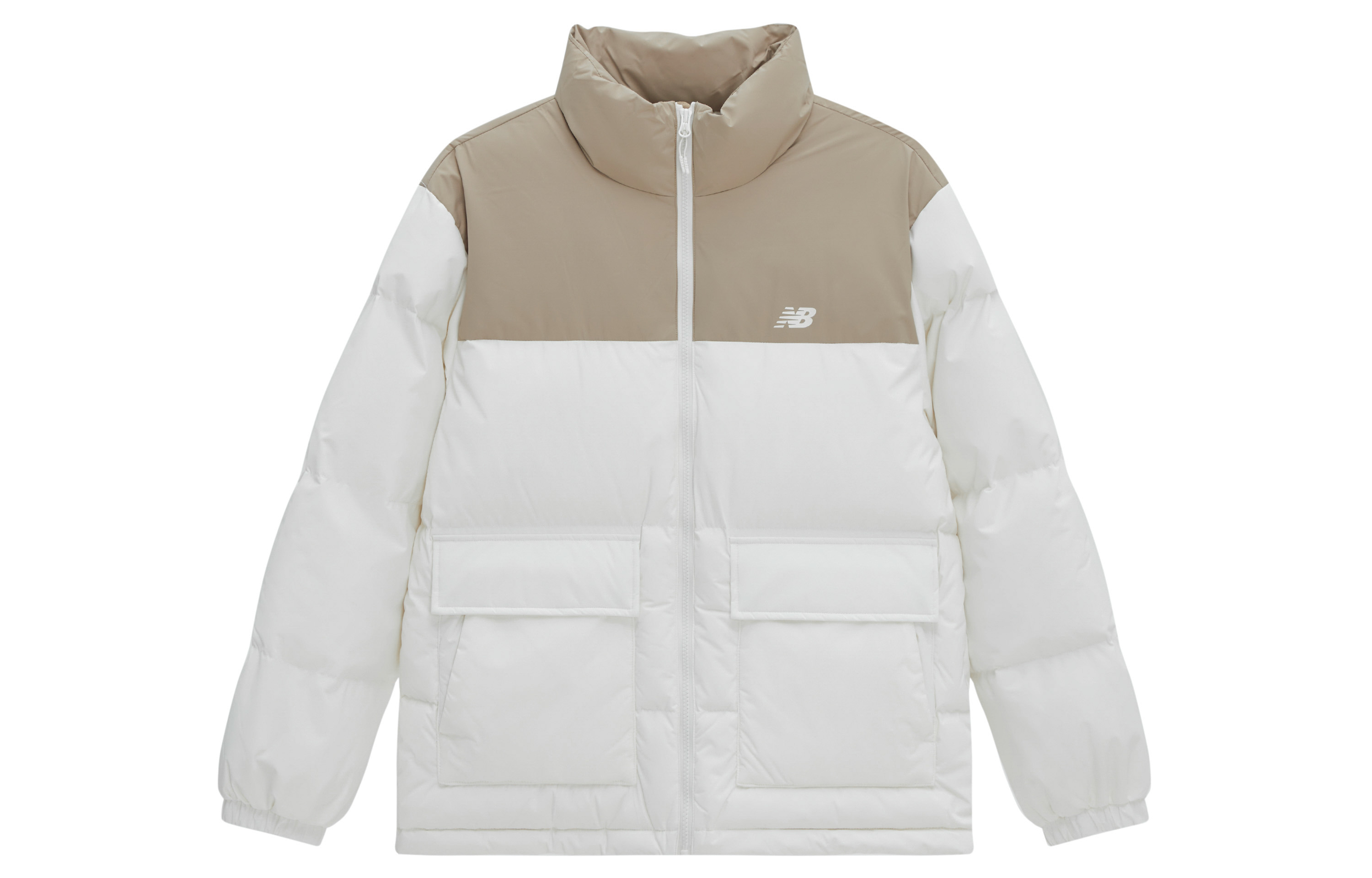 New Balance Colorblock Winter Puffer Jacket Unisex Khaki/White AMJ34304-CIC