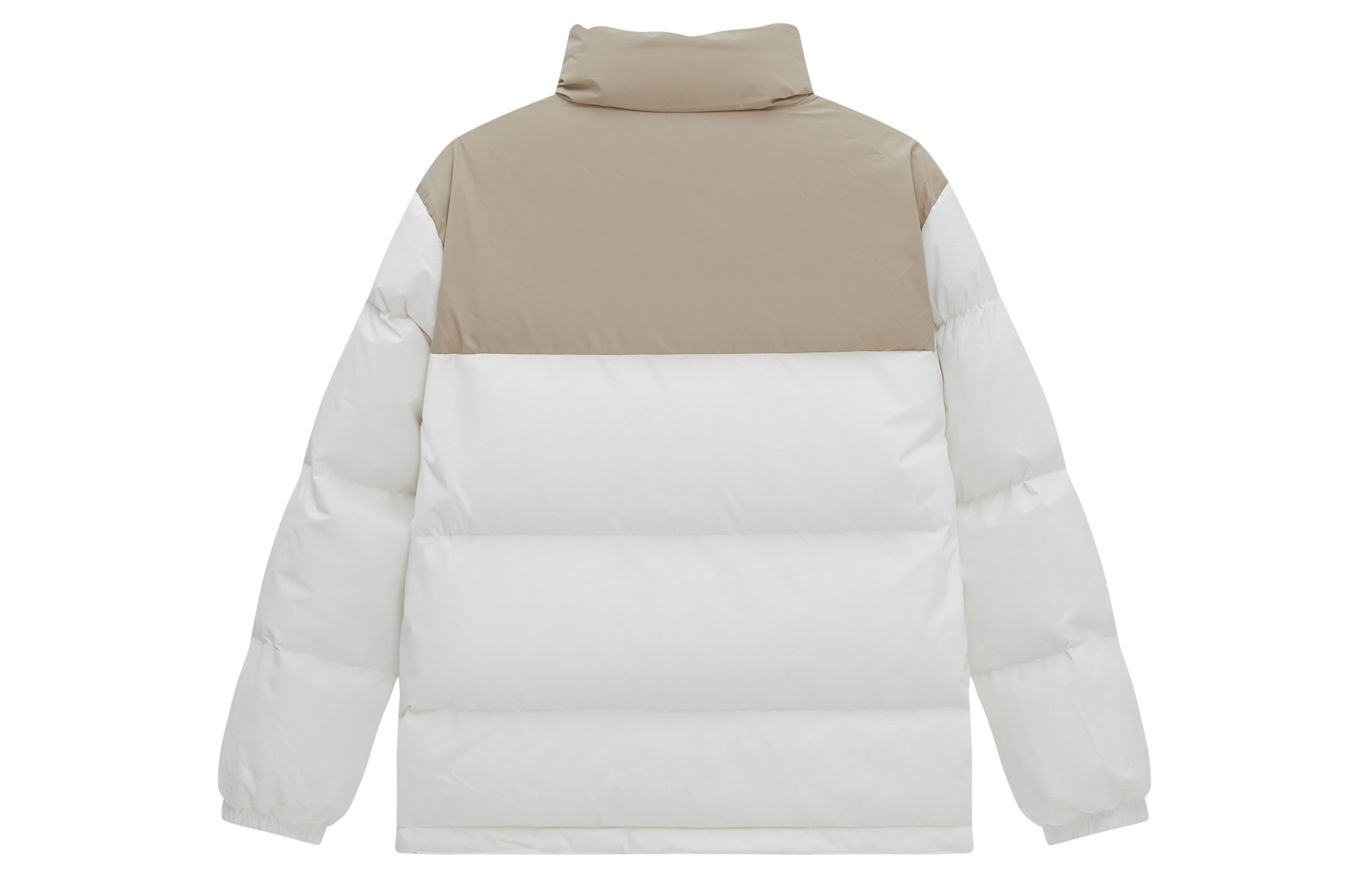 Lookbook New Balance拼色冬季羽绒外套男女同款卡其色/白色 AMJ34304-CIC