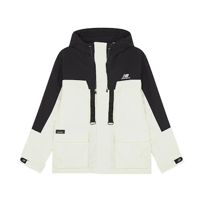 New Balance Colorblock Woven Hooded Jacket White Fall Edition NMB39013-IV