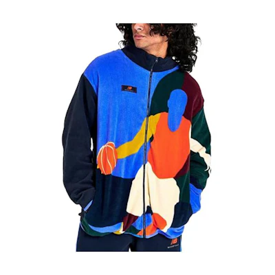 New Balance Colorblock Zip-Up Jacket Blue MJ23584-483